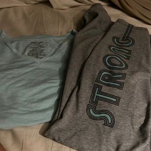 Activewear faded Flory top size M 8-10 and mint jugging pants Large 12-14 gray